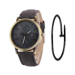 MEIBO Relojes Women Quartz Watches Denim Design