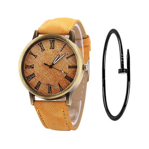 MEIBO Relojes Women Quartz Watches Denim Design