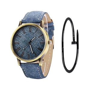 MEIBO Relojes Women Quartz Watches Denim Design