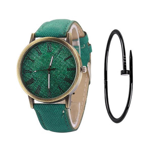 MEIBO Relojes Women Quartz Watches Denim Design