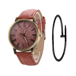 MEIBO Relojes Women Quartz Watches Denim Design