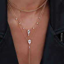 Load image into Gallery viewer, Fashion Jewelry Collier Pink Gold Rose Statement Pendant Necklace