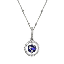 Load image into Gallery viewer, Silver Plated Cool Crystal Saturn Chain Necklace For Women