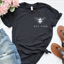 Load image into Gallery viewer, Bee Kind Pocket Print Women Tshirt Save Bees Graphic T-shirt