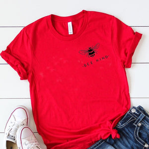 Bee Kind Pocket Print Women Tshirt Save Bees Graphic T-shirt