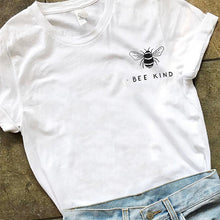 Load image into Gallery viewer, Bee Kind Pocket Print Women Tshirt Save Bees Graphic T-shirt