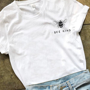 Bee Kind Pocket Print Women Tshirt Save Bees Graphic T-shirt