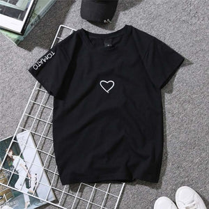 Couples Lovers T-Shirt for Women Casual White Tops Tshirt