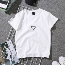 Load image into Gallery viewer, Couples Lovers T-Shirt for Women Casual White Tops Tshirt