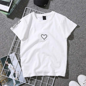 Couples Lovers T-Shirt for Women Casual White Tops Tshirt