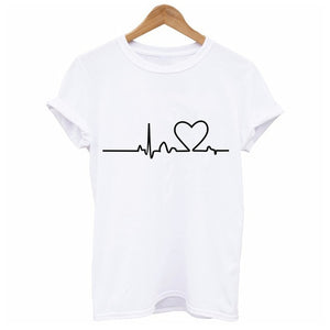 Couples Lovers T-Shirt for Women Casual White Tops Tshirt