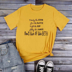 Yellow T-shirt Women Letter Tops Tee Female