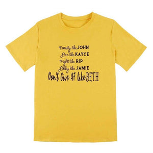 Yellow T-shirt Women Letter Tops Tee Female