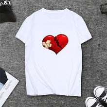 Load image into Gallery viewer, Heartbreak Tshirt for Female Casual White Black Short