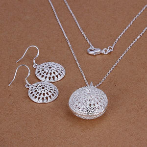 Women's High quality 925 stamped silver plated jewelry set