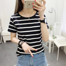 Load image into Gallery viewer, Womens T-Shirt V Collar T Shirts Skinny Half Sleeve Clothes