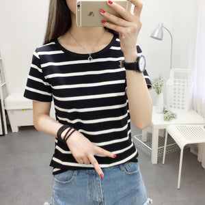 Womens T-Shirt V Collar T Shirts Skinny Half Sleeve Clothes