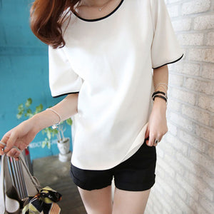 Womens T-Shirt V Collar T Shirts Skinny Half Sleeve Clothes