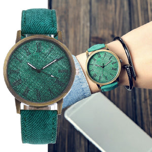 MEIBO Relojes Women Quartz Watches Denim Design