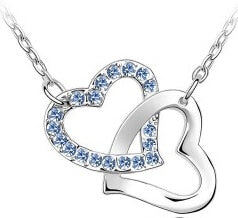 rhinestone Double Heart pendant necklace fashion jewelry