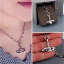 Load image into Gallery viewer, Silver Plated Cool Crystal Saturn Chain Necklace For Women